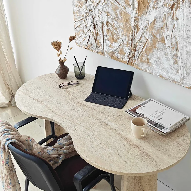 Soryn skrivebord 120 cm - Travertin - Møbler - Bord - Kontorbord - Skrivebord