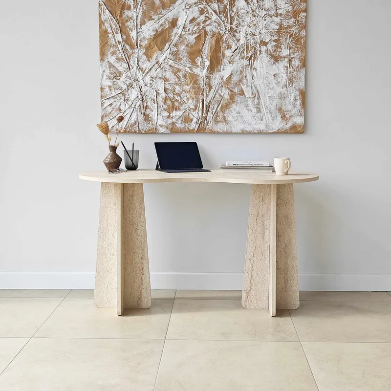 Soryn skrivebord 120 cm - Travertin - Møbler - Bord - Kontorbord - Skrivebord