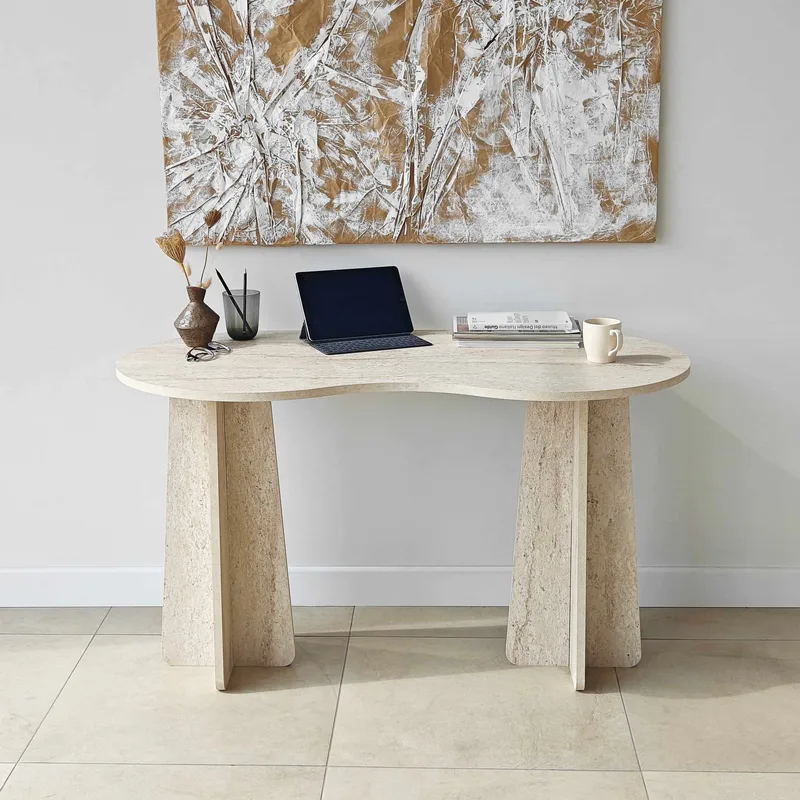 Soryn skrivebord 120 cm - Travertin - Møbler - Bord - Kontorbord - Skrivebord