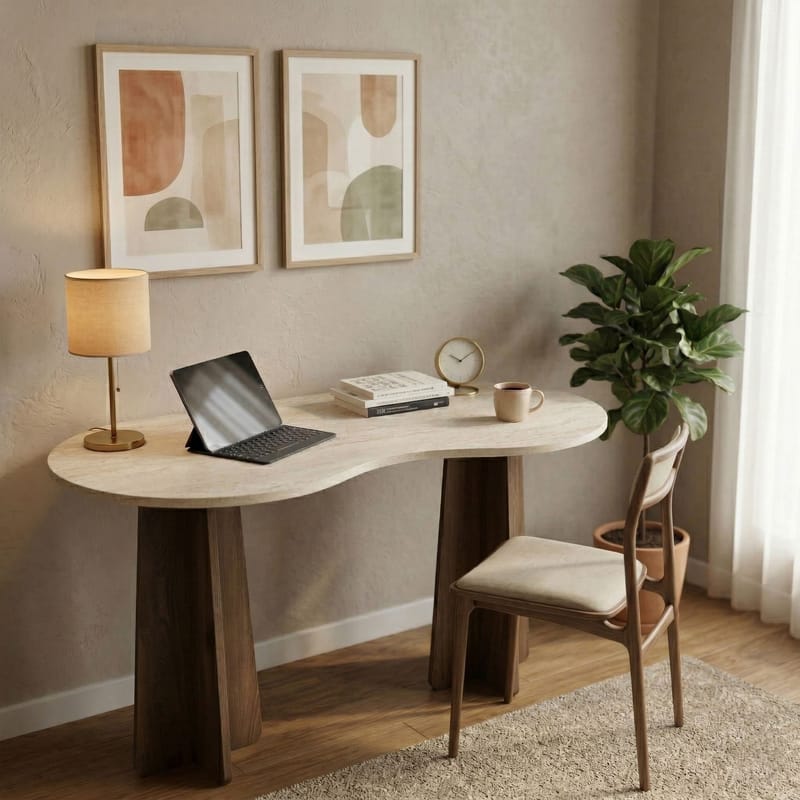 Soryn Skrivebord 120x75x60 cm - Travertine Walnut - Møbler - Bord - Kontorbord - Skrivebord