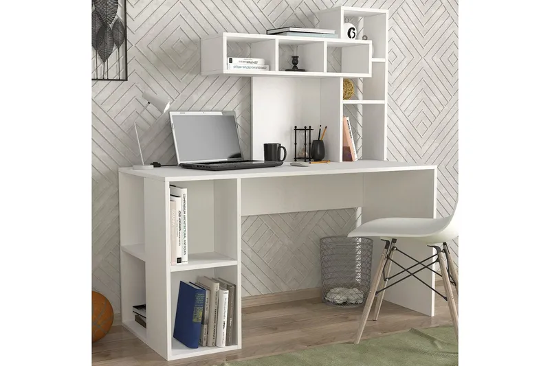 Studie skrivebord Korallhvit - Gull/Hvit - Møbler - Bord - Kontorbord - Skrivebord