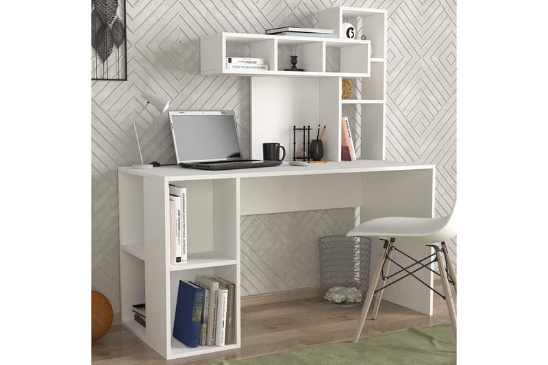 Studie skrivebord Korallhvit - Gull/Hvit - Møbler - Bord - Kontorbord - Skrivebord