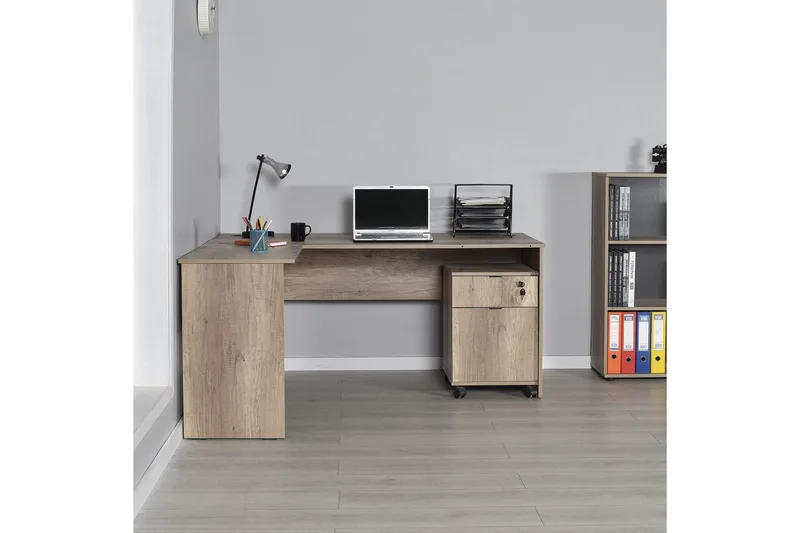 Studie skrivebord Quelanwich Lys valnøtt - Lys valnøtt - Møbler - Bord - Kontorbord - Skrivebord