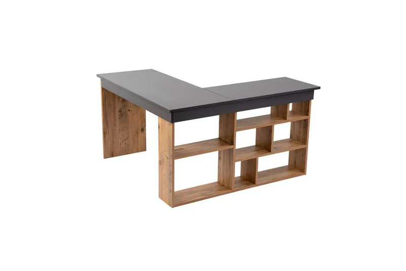 Studiebord Regar Antrasitt Atlantisk Furu - Antrasitt Atlantisk Furu - Møbler - Bord - Kontorbord - Skrivebord - Hjørneskrivebord