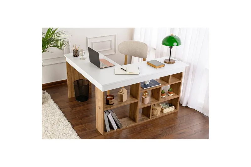 Studiebord Regar Hvit Atlantisk Furu - Hvit Atlantisk Furu - Møbler - Bord - Kontorbord - Skrivebord