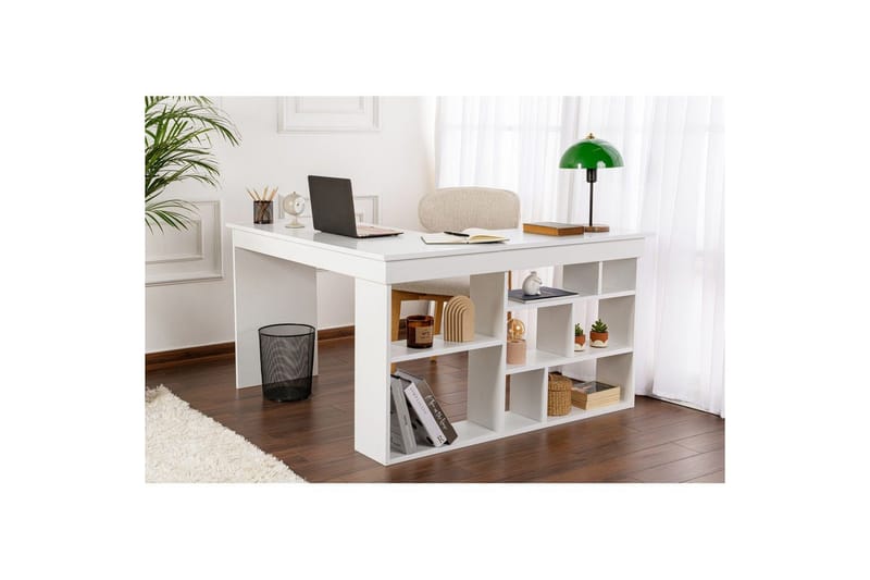 Studiebord Regar Naturlig Hvit - Naturlig Hvit - Møbler - Bord - Kontorbord - Skrivebord - Hjørneskrivebord