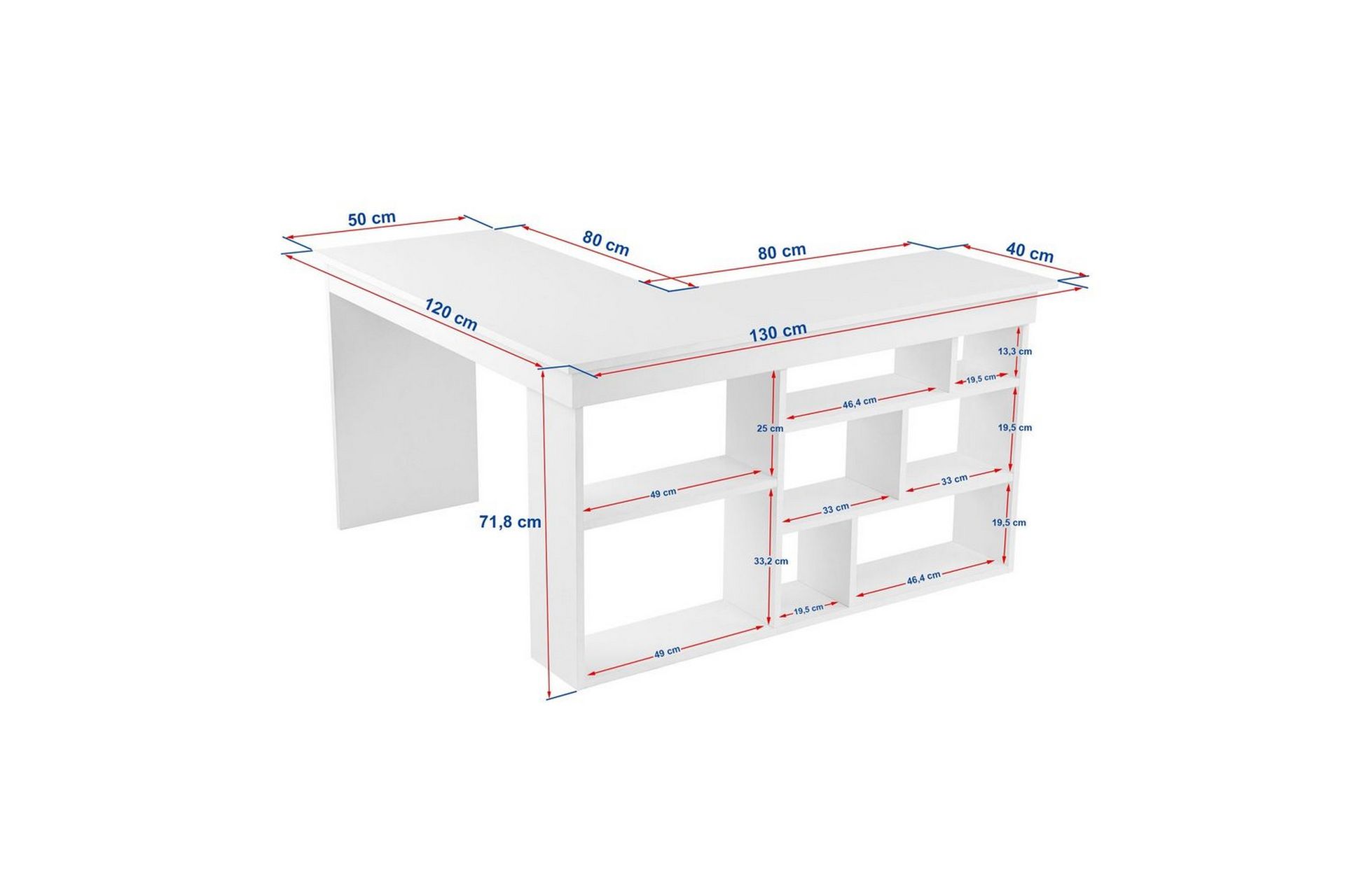 Studiebord Regar Naturlig Hvit - Naturlig Hvit - Møbler - Bord - Kontorbord - Skrivebord