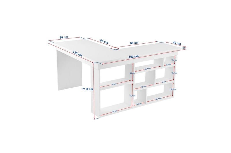 Studiebord Regar Naturlig Hvit - Naturlig Hvit - Møbler - Bord - Kontorbord - Skrivebord