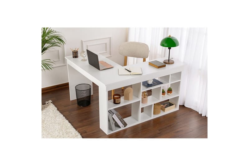 Studiebord Regar Naturlig Hvit - Naturlig Hvit - Møbler - Bord - Kontorbord - Skrivebord - Hjørneskrivebord