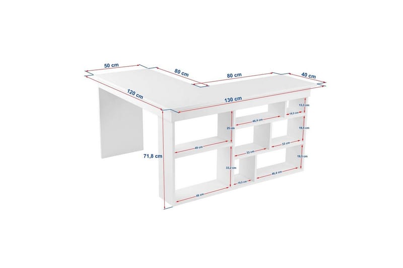 Studiebord Regar Valnøtt Hvit - Valnøtt Hvit - Møbler - Bord - Kontorbord - Skrivebord