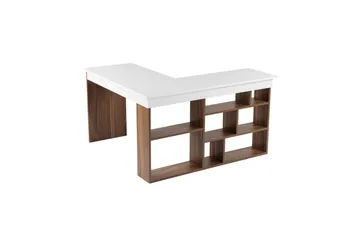 Studiebord Regar Valnøtt Hvit