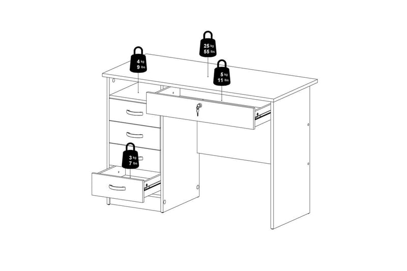 Taketo Skrivebord 48,5x109,3 cm - Natur - Møbler - Bord - Kontorbord - Skrivebord