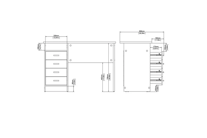 Taketo Skrivebord 48,5x110 cm - Natur - Møbler - Bord - Kontorbord - Skrivebord