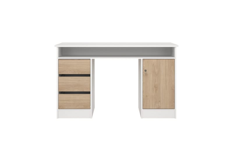 Taketo Skrivebord 55x126 cm - Hvit/Natur - Møbler - Bord - Kontorbord - Skrivebord