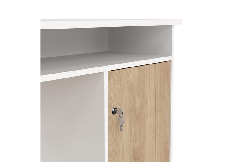 Taketo Skrivebord 55x126 cm - Hvit/Natur - Møbler - Bord - Kontorbord - Skrivebord