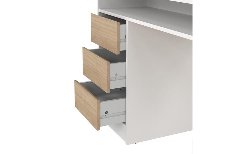 Taketo Skrivebord 55x126 cm - Hvit/Natur - Møbler - Bord - Kontorbord - Skrivebord