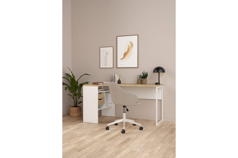 Taketo Skrivebord 81x145,1 cm - Hvit - Møbler - Bord - Kontorbord - Skrivebord