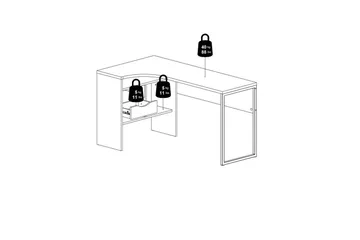 Taketo Skrivebord 81x145,1 cm - Hvit - Møbler - Bord - Kontorbord - Skrivebord