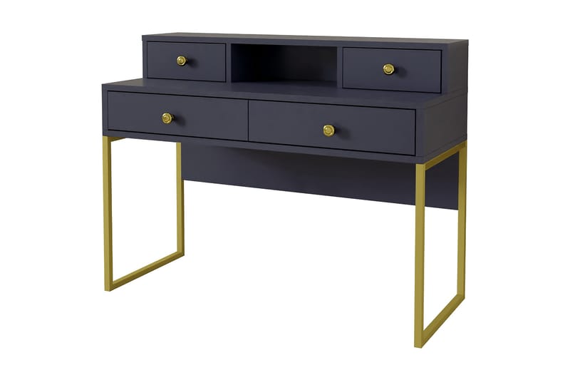 Tavish Skrivebord 120 cm - Blå / Gull - Skrivebord