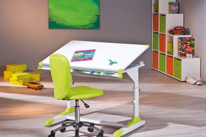 Ivar Skrivebord Barn - Hvit/Grønn/Rosa - Møbler - Bord - Kontorbord - Tegnebord