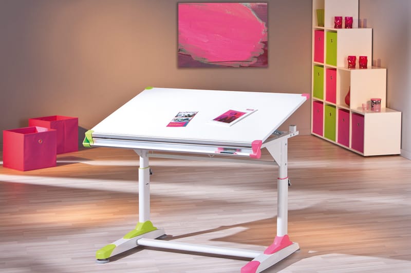 Ivar Skrivebord Barn - Hvit/Grønn/Rosa - Møbler - Bord - Kontorbord - Tegnebord