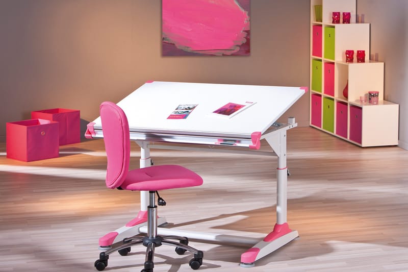 Ivar Skrivebord Barn - Hvit/Grønn/Rosa - Møbler - Bord - Kontorbord - Tegnebord