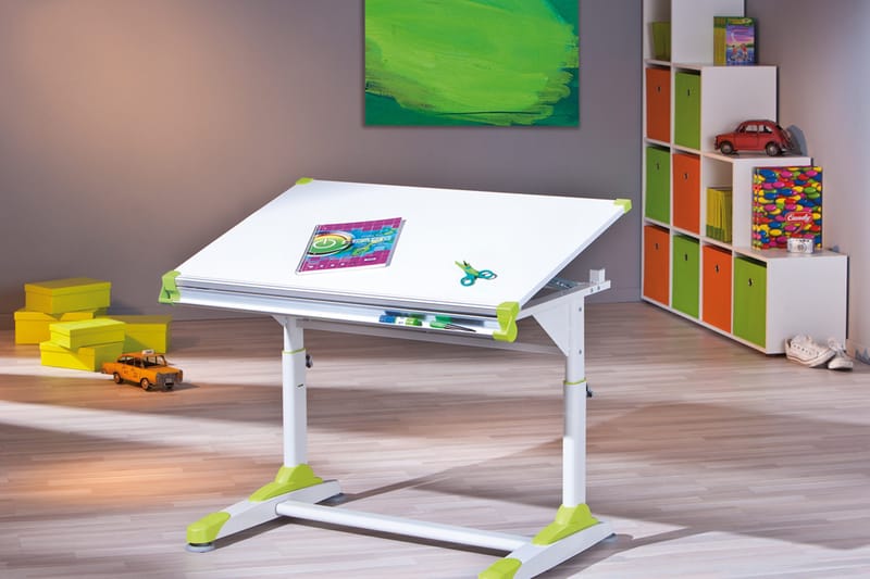 Ivar Skrivebord Barn - Hvit/Grønn/Rosa - Møbler - Bord - Kontorbord - Tegnebord