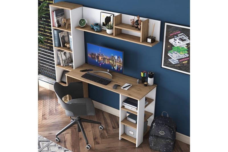 Traven Skrivebord 45x160 cm - Hvit - Møbler - Bord - Kontorbord - Skrivebord