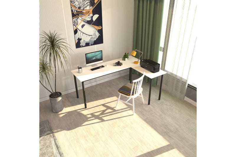 Viva Skrivebord 120x150 cm - Sort/Hvit - Møbler - Bord - Kontorbord - Skrivebord