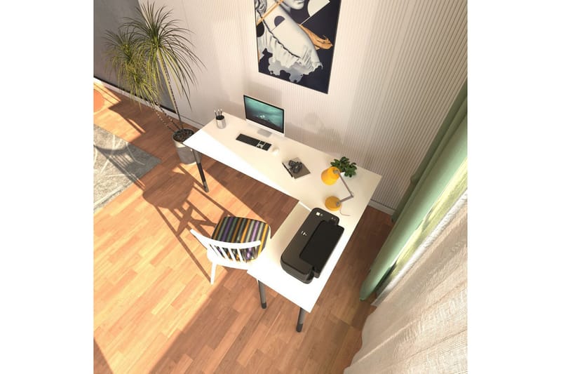 Viva Skrivebord 120x150 cm - Sort/Hvit - Møbler - Bord - Kontorbord - Skrivebord