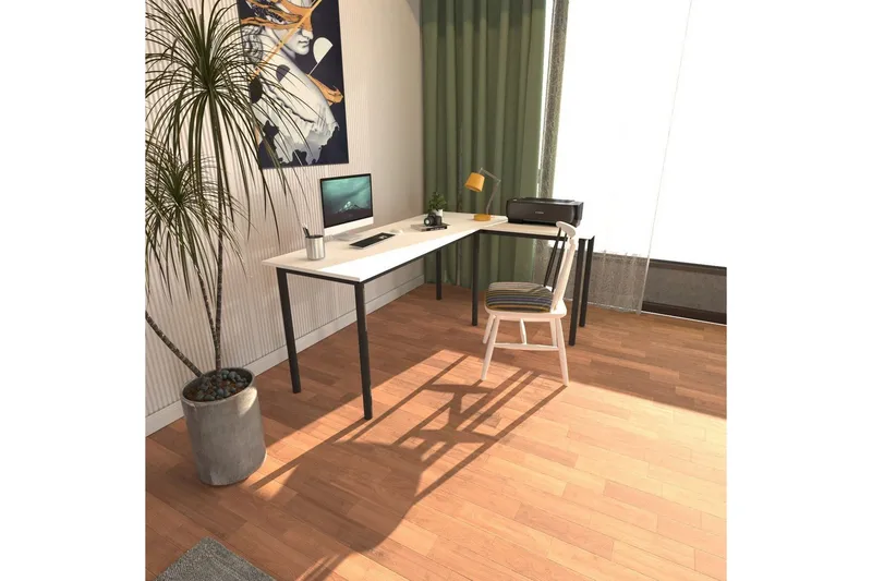 Viva Skrivebord 120x150 cm - Sort/Hvit - Møbler - Bord - Kontorbord - Skrivebord