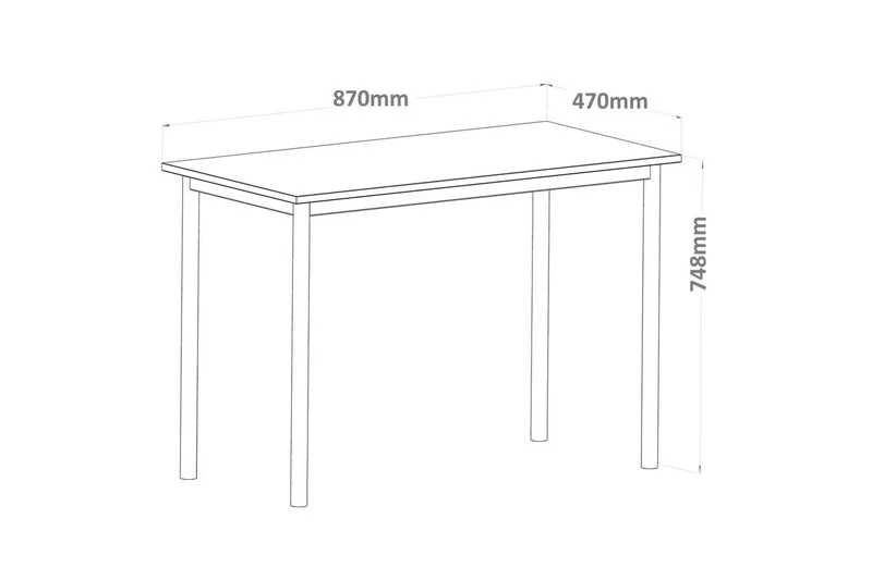 Viva Skrivebord 47x87 cm - Sort - Møbler - Bord - Kontorbord - Skrivebord