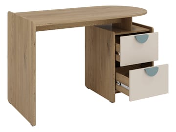 Zarek skrivebord 121 cm - brun, blå og beige - Møbler - Bord - Kontorbord - Skrivebord