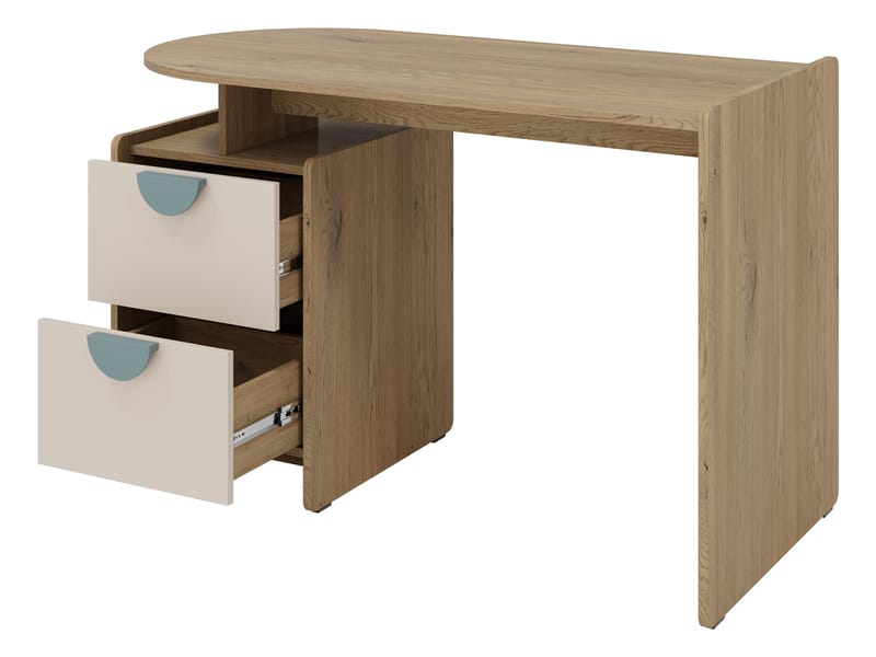 Zarek skrivebord 121 cm - brun, blå og beige - Møbler - Bord - Kontorbord - Skrivebord
