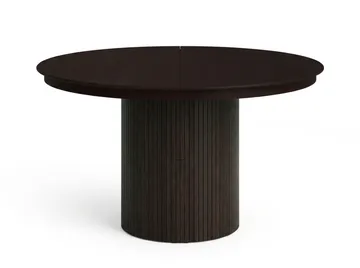 Kopparbo Forlengbart Rundt Spisebord 140-240 cm med Tre- og Røkt Eik-utseende - Mørkebrun - Møbler - Bord - Spisebord & kjøkkenbord