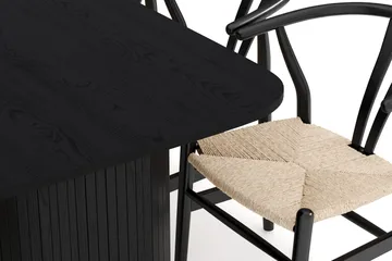 Kopparbo Matgruppe 160 cm med 6 Dastoori Spisestol - Svartbeiset eik - Møbler - Bord - Spisegrupper
