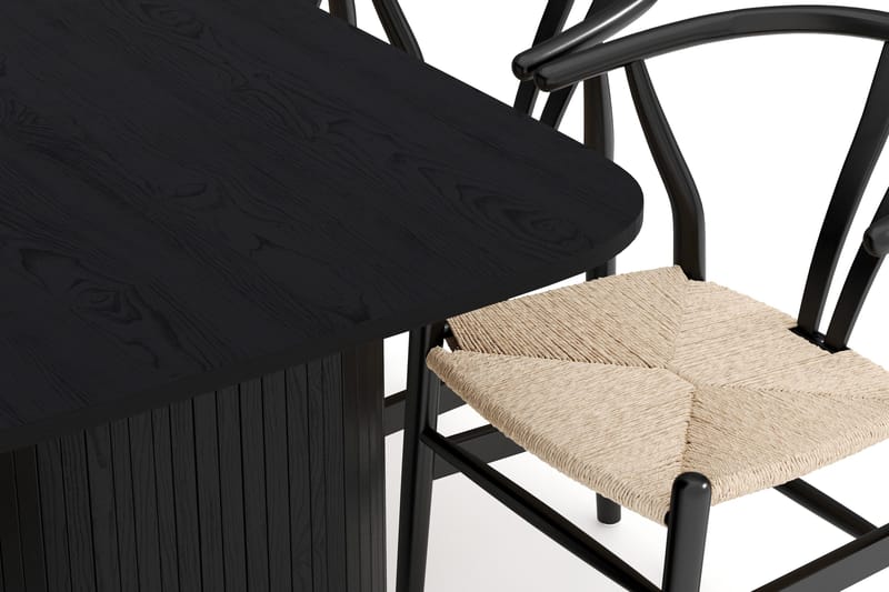 Kopparbo Matgruppe 160 cm med 6 Dastoori Spisestol - Svartbeiset eik - Møbler - Bord - Spisegrupper