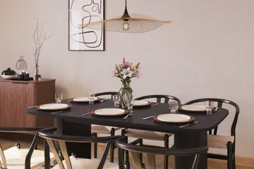 Kopparbo Matgruppe 160 cm med 6 Dastoori Spisestol - Svartbeiset eik - Møbler - Bord - Spisegrupper