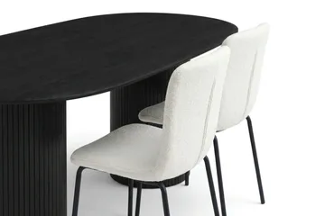 Kopparbo oval matgruppe 180 cm svart med 6 Katy spisestoler - Svart - Møbler - Bord - Spisegrupper