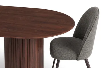 Kopparbo oval spisegruppe 220 cm med 6 Nibe Plus spisestoler - Valnøtt - Møbler - Bord - Spisegrupper
