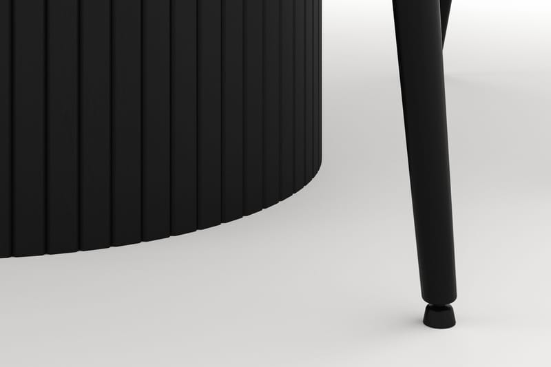 Kopparbo Rund Spisegruppe 106-156cm med 4 Alsarp Spisestoler - Svart - Møbler - Bord - Spisegrupper