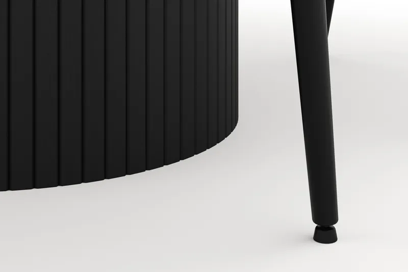 Kopparbo Rund Spisegruppe 106-156cm med 6 Alsarp Spisestoler - Svart - Møbler - Bord - Spisegrupper