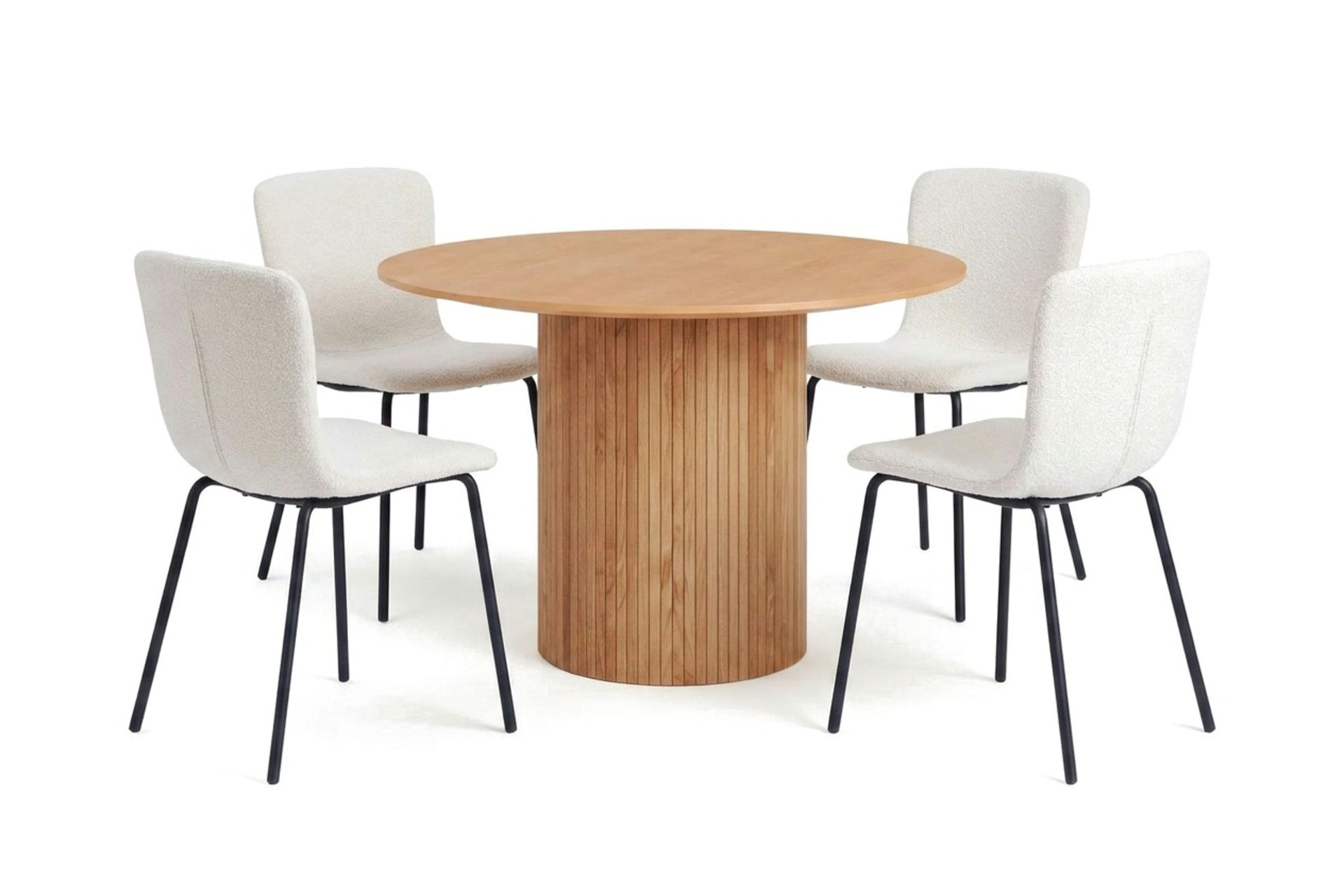 Kopparbo rund spisegruppe 110 cm eik med 4 Katy spisestoler - Eik