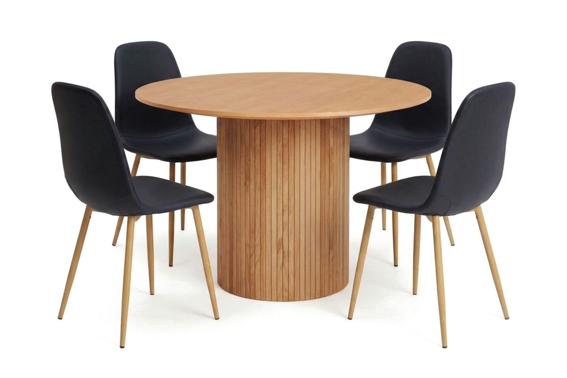 Kopparbo rund spisegruppe 110 cm eik med 4 Nibe spisestoler - Eik