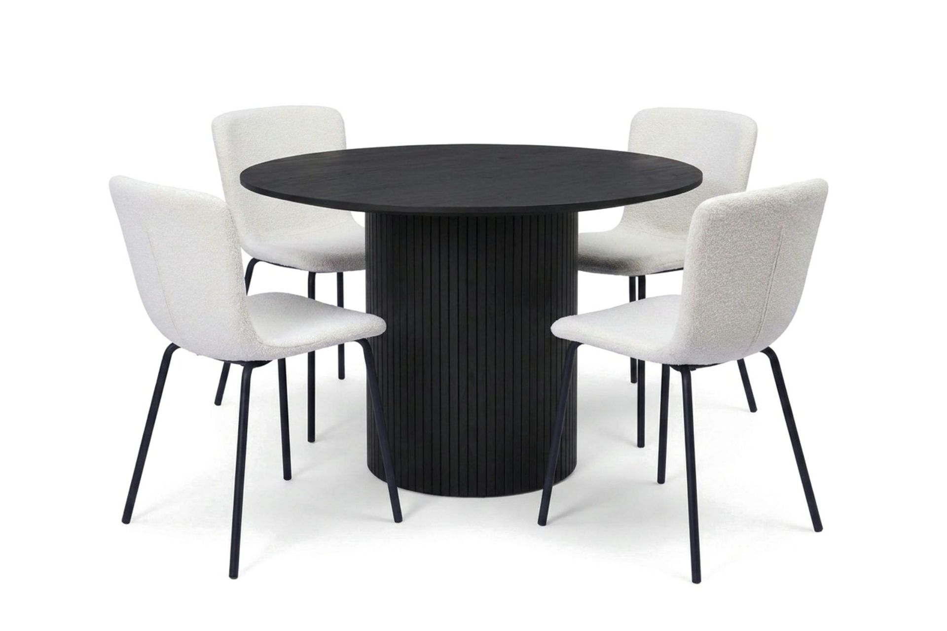 Kopparbo rund spisegruppe 110 cm svart med 4 Katy spisestoler - Svart