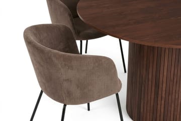 Kopparbo rund spisegruppe 110 cm valnøtt med 4 Berit spisestoler - Valnøtt - Møbler - Bord - Spisegrupper