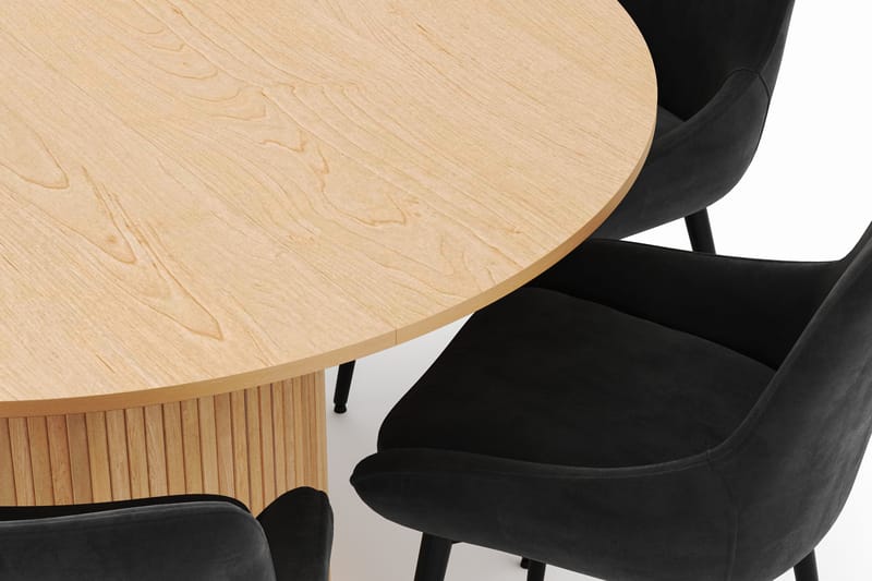 Kopparbo Rund Spisegruppe 130-150 cm 6 Alsarp Spisestoler - Naturell - Møbler - Bord - Spisegrupper