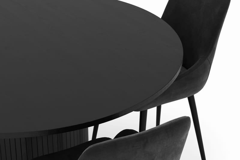 Kopparbo Rund Spisegruppe 130 cm 4 Alsarp Spisestoler - Svart - Møbler - Bord - Spisegrupper