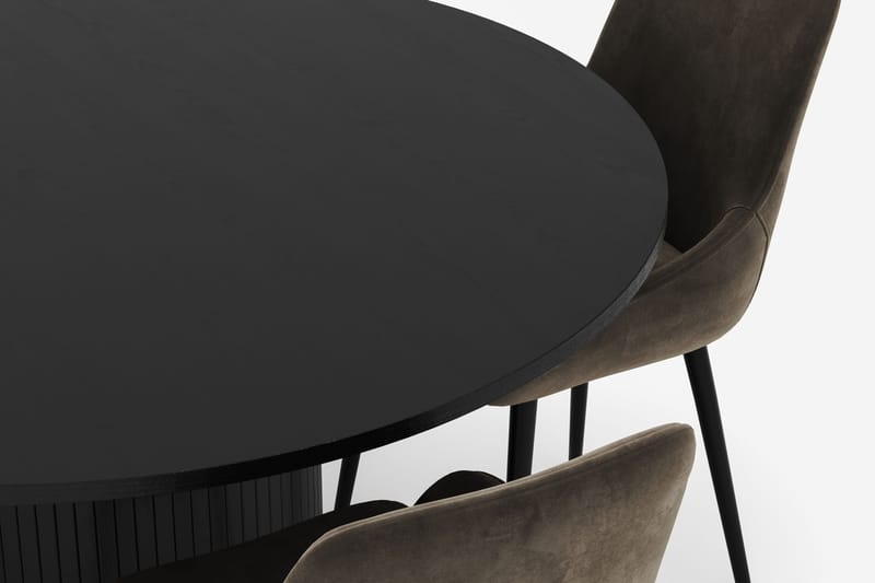 Kopparbo Rund Spisegruppe 130 cm 4 Alsarp Spisestoler - Svart - Møbler - Bord - Spisegrupper