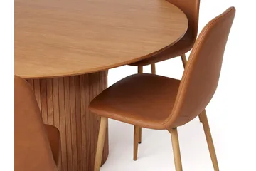 Kopparbo rund spisegruppe 180 cm eik med 8 Nibe-spisestoler - Eik - Møbler - Bord - Spisegrupper